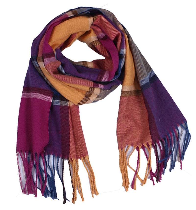 Wander Agio Kids Scarf Warm Shawls Large Scarves Parent-child Scarf Child Plaid Scarfs Clours - Image 1